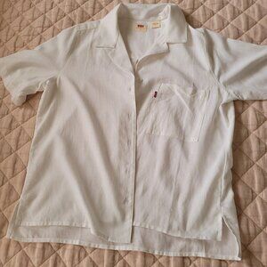 Levi's size small, cuffed short-sleeve button-up white shirt.